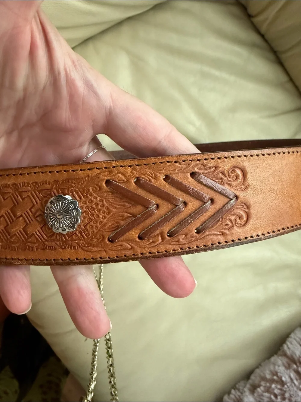 Vintage TOREL 40/100 Top Grain Cowhide Leather Western Belt Texas Tooled Boho US